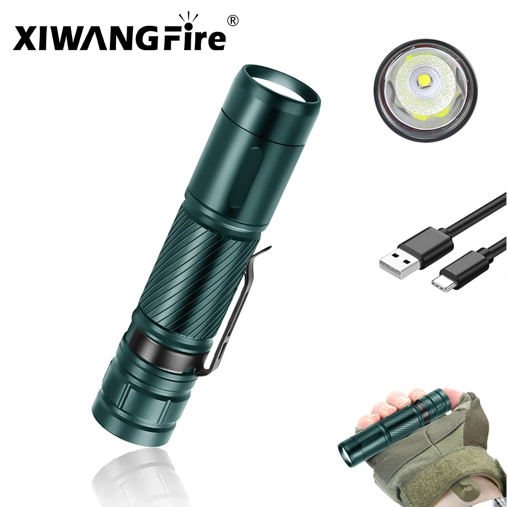 XIWANGFIRE SC8 LED Flashlight 1000LM 18650 Flashlights Portable Pen Clip Rechargeable 1500mah Super Bright IPX6 Emergency Torch