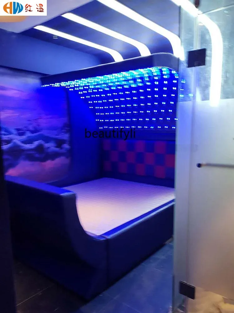 

ssE1001 Couple Electric Bed & Breakfast Furniture Exotic Tropical Style Light Luxury Hotel Water Bed Hotel Theme Bed Furniture