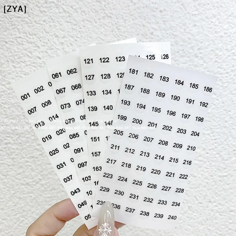 For  Craft Self Adhesive Nail Polish Lipstick Color Number Tags Sticker 1/4sheets Waterproof Laser Number Label Stickers [ZYA]