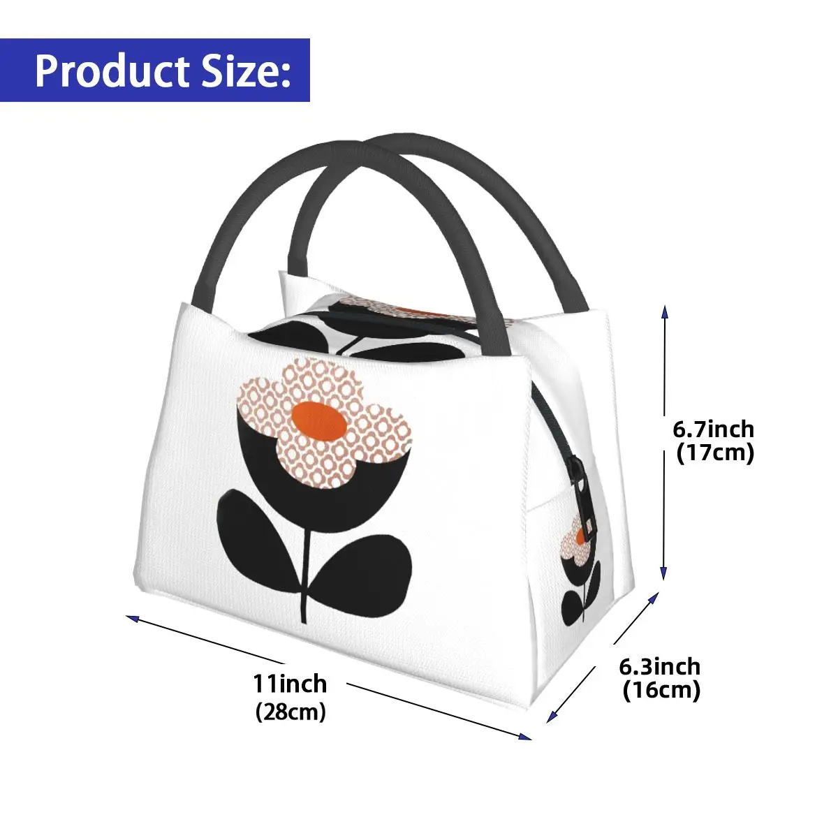 Orla Kiely – Lunchtaschen mit Stielblumen-Design, isolierte Bento-Box, Lunchtasche, Picknicktaschen, Kühler, Thermotasche für Damen, Kinder, Reisen