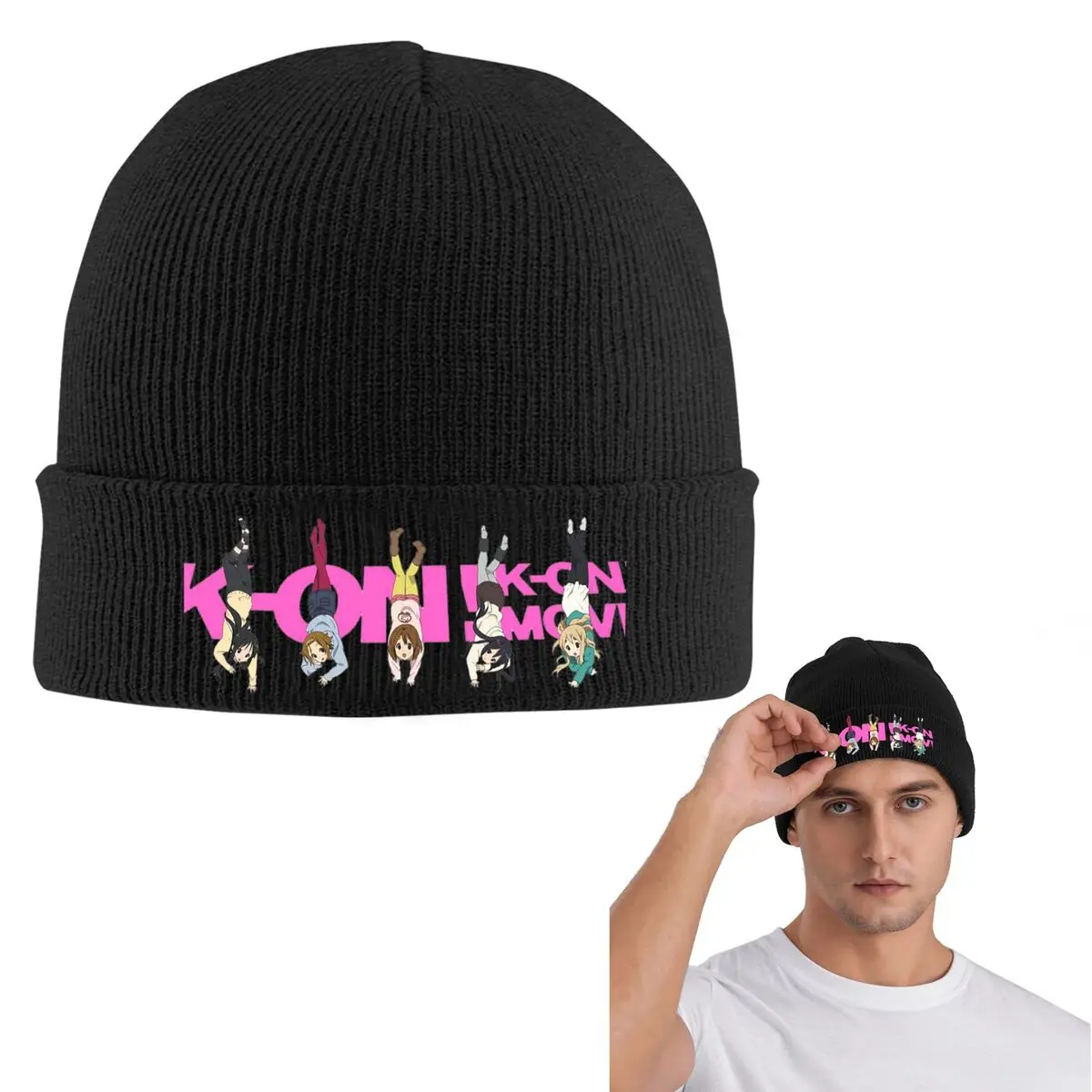 

Теплая вязаная шапка с логотипом K - on, модная шапка-капот, осенне-зимние уличные шапки, шапки для взрослых унисекс