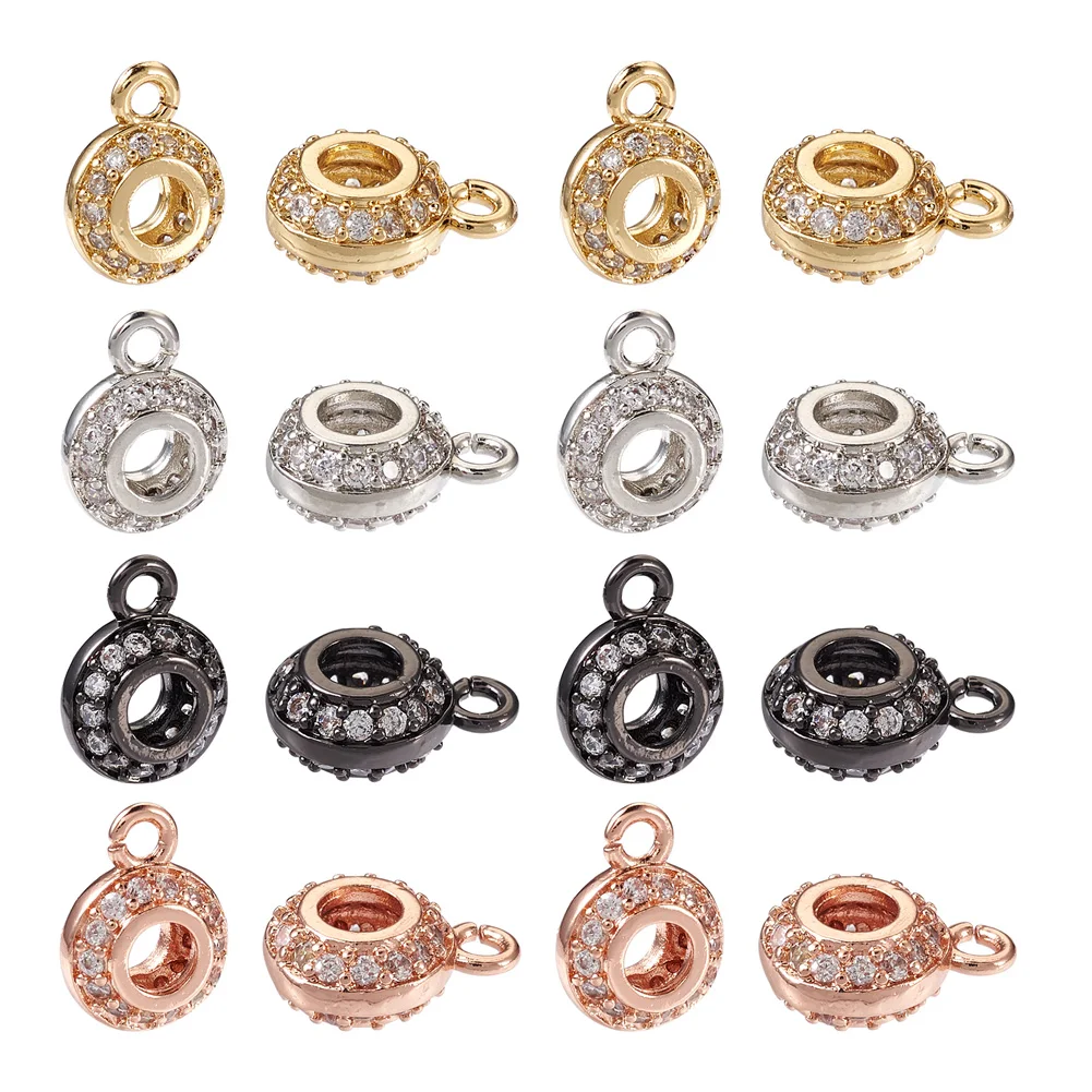 

16Pcs 4 Colors Brass Charm Bail Beads Spacer Beads Clips Pendants Clasps Connectors For Bracelet Necklace Jewelry Making Supplie