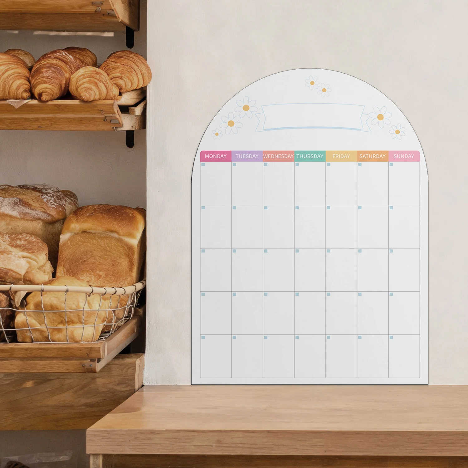 Self‑Adhesive Weekly Schedule Dry Erase Sticker 30×40cm Wipe‑Off Foam Planner Sheet For Home Fridge Office Organization