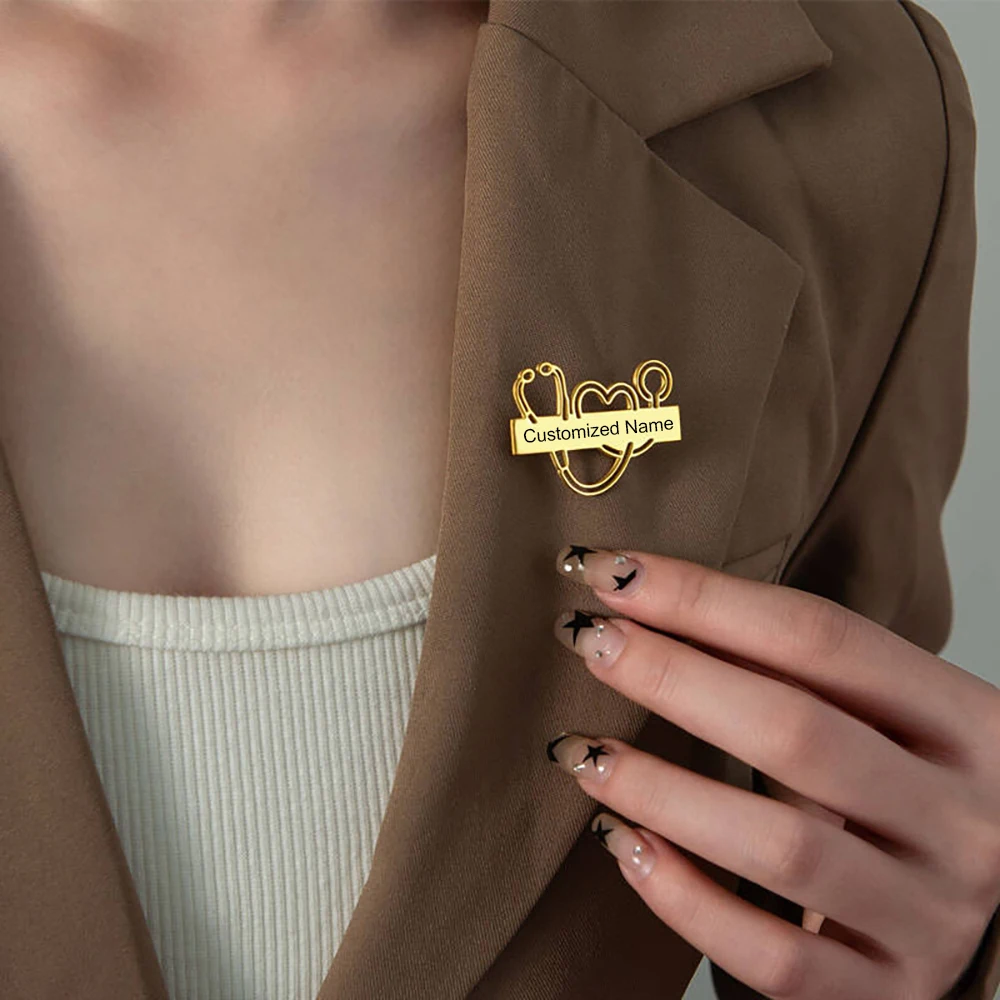 

Изготовление значка из нержавеющей стали для отличного логотипа броши медицинского персонала, создание рождественских подарков для медицинского персонала