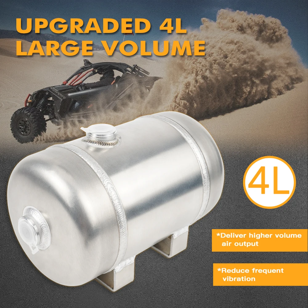 NICECNC Aluminum Compressed Air Tank 4L 1 Gallon Heavy Duty High Volume Air Output Universal UTV ATV For Yamaha Raptor 700