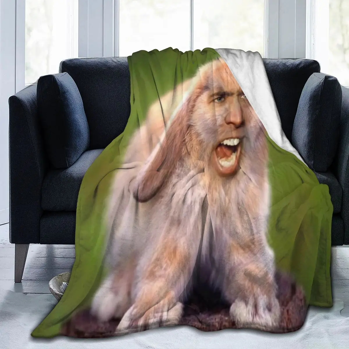 Nicholas Cage(d Rabbit) An Ultra-Soft Micro Fleece Blanket