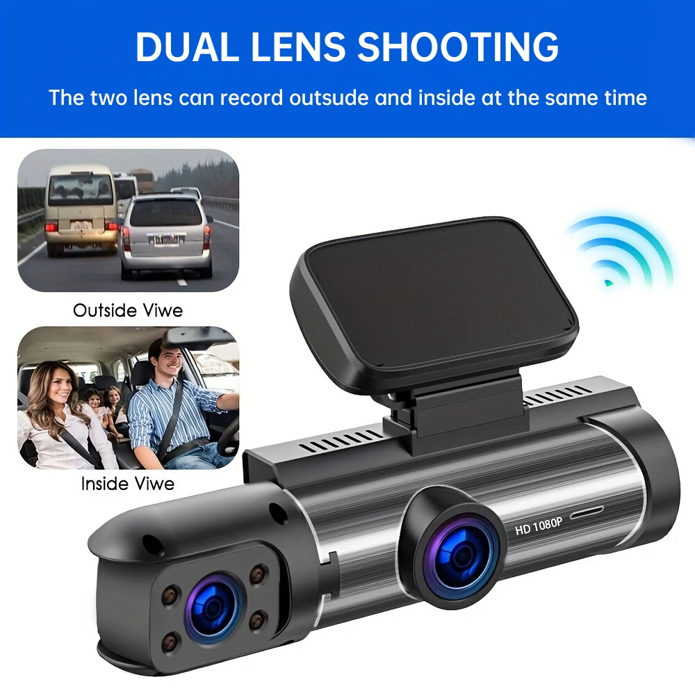 1080P HD WiFi Dash Cam for Car DVR Camera Video Recorder Auto Night Vision WDR Voice Control Wireless 24H Parking Monitoring