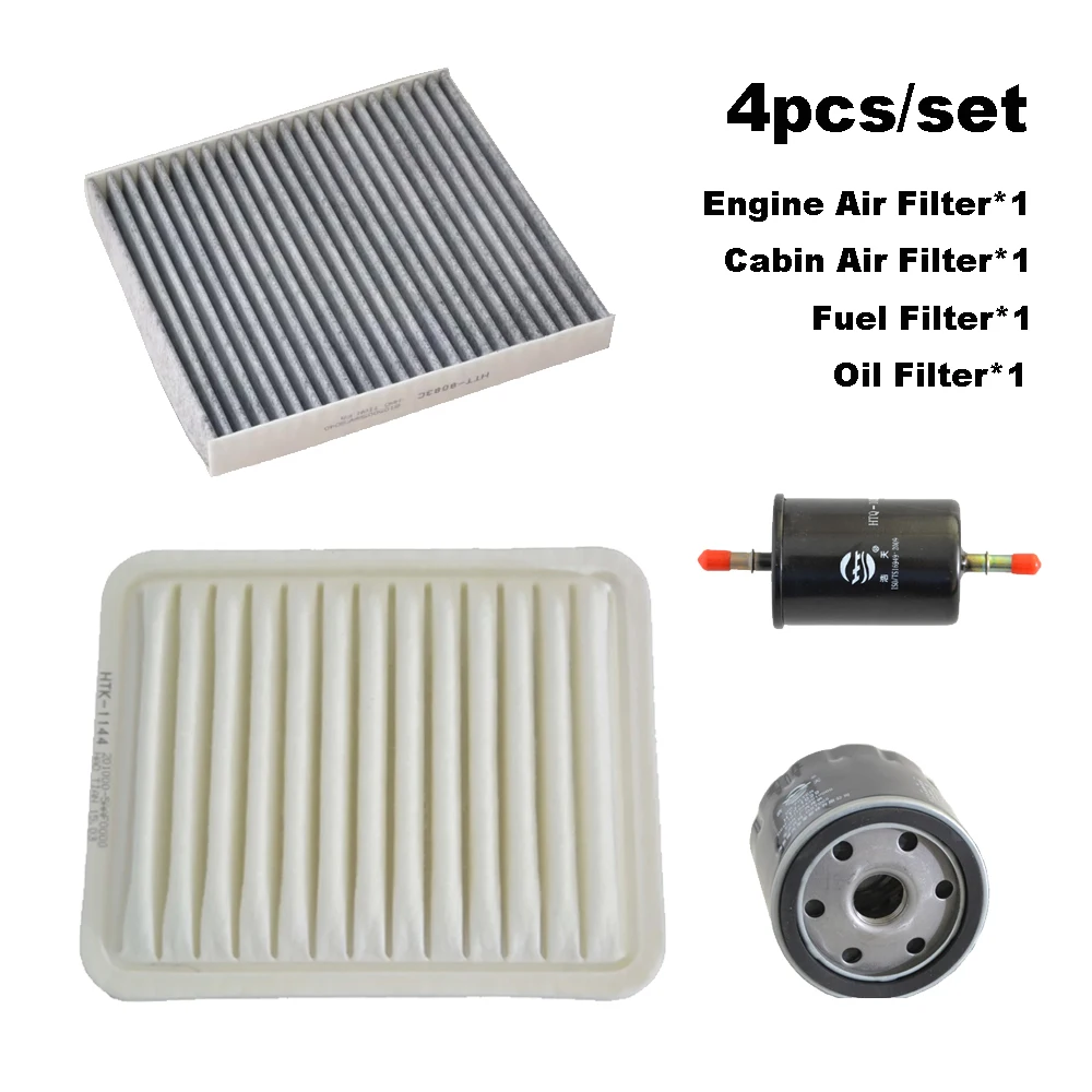 

4pcs Filter Set For GAC GA3S 1.6L 2014-2018 Trumpchi GA3 2013 Cabin A/C Fresh Air Fuel Gas Oil Filter Kit 4B16K1 Accessories