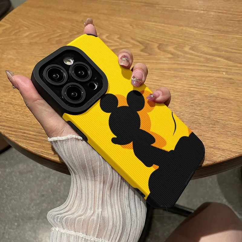 Funda de teléfono Original de dibujos animados 3D de Mickey Mouse, bonita sombra para iphone 13, 14, 12, 11, 15 16 Pro Max, carcasa anticaída, protección de lente
