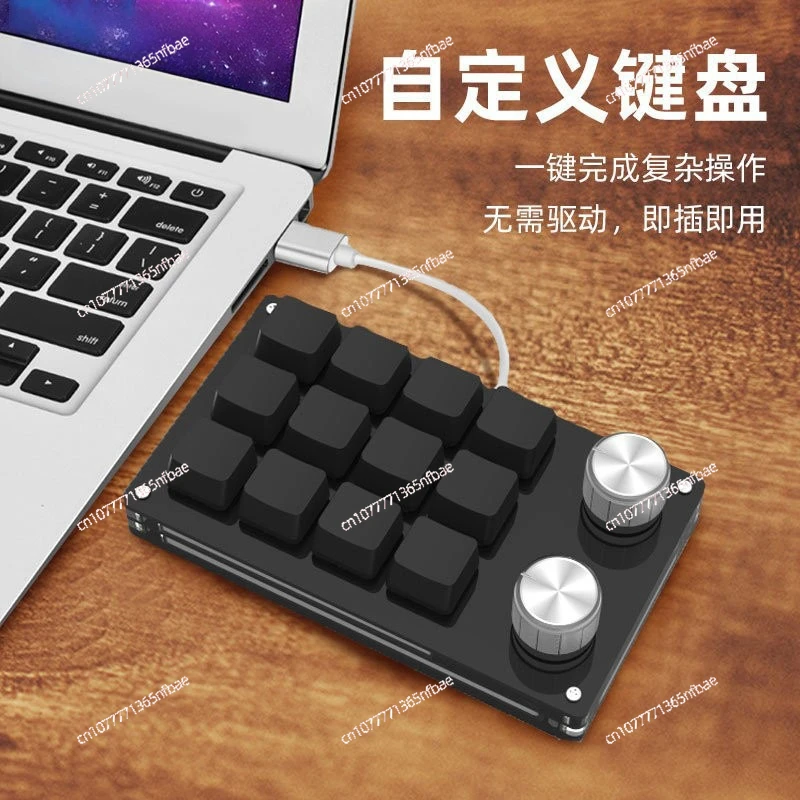 Custom Mini Mechanical Keyboard with Knob Macro Programmable Hot Swap Shortcut Keypad for Copy Paste Gaming