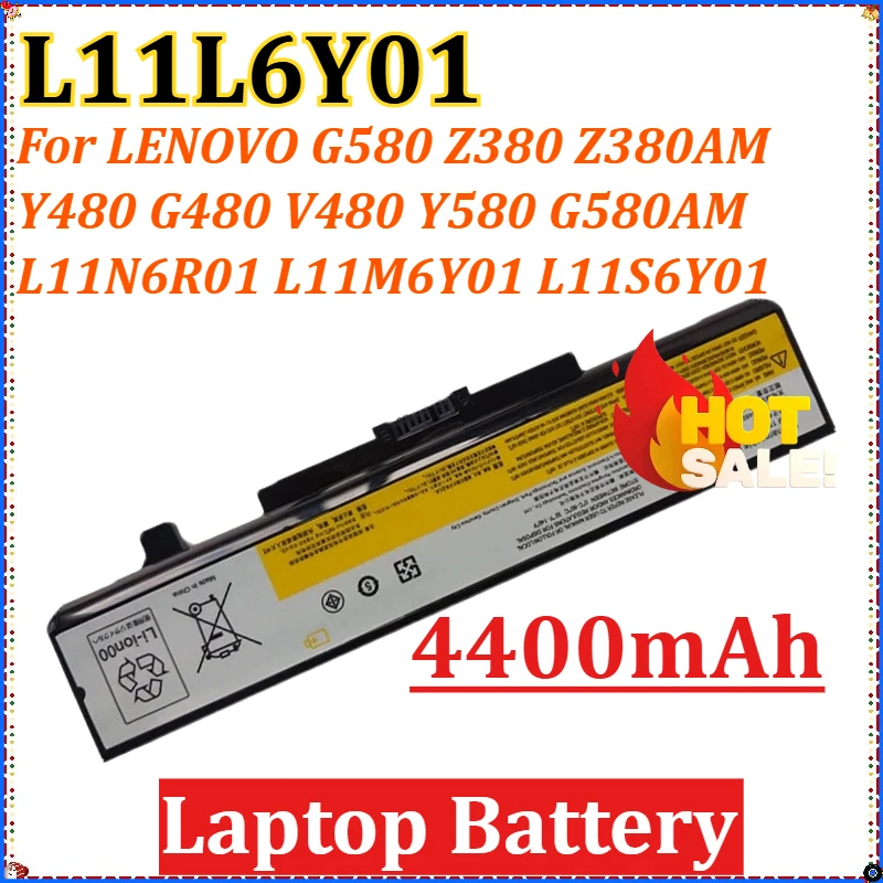 

For LENOVO G580 Z380 Z380AM Y480 G480 V480 Y580 G580AM L11N6R01 L11M6Y01 L11S6Y01 New Laptop Battery L11L6Y01 4400mAh 6 Cells
