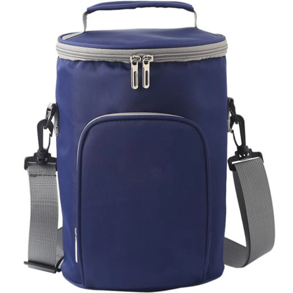 For Office School Thermal Lunch Bag In Round Design Featuring Waterproof Oxford Fabric And Triple Layer Insulation Structure