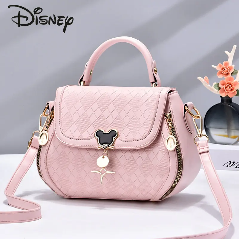 Disney Mickey New Women\'s Bag Solid Color Fashion Large Capacity Women\'s Crossbody Bag Casual Versatile Shopping Shoulder Bag