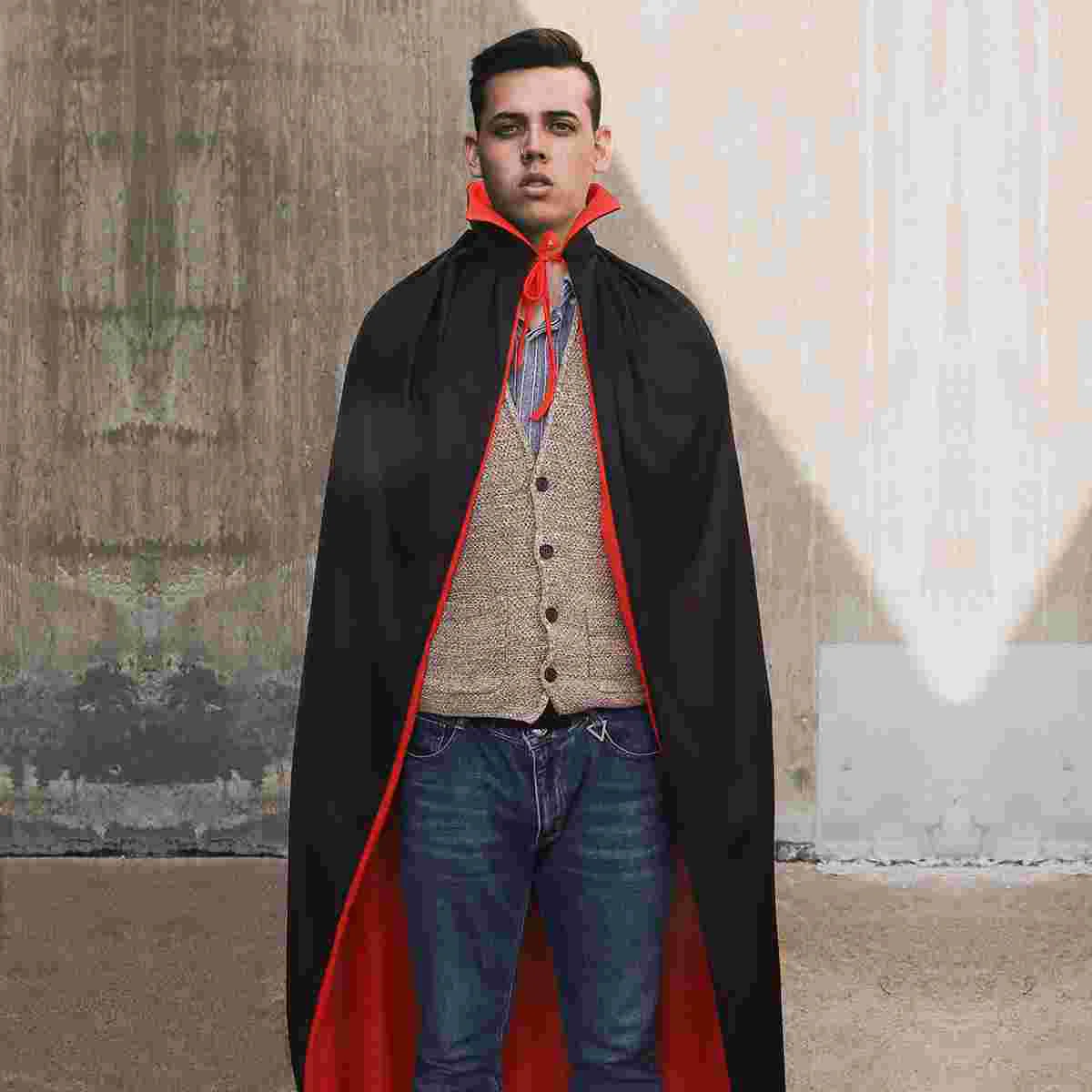 Halloween Vampire Cape Capa com Capuz para Homens e Mulheres, Traje de Morcego, Performance Hood