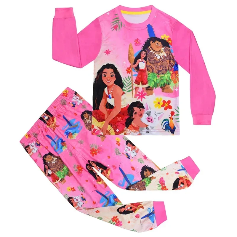 ♥AA Anime Cosplay Spring Autumn Vaiana Children's Clothing Sets Girls Sleepwear Kids Pajamas Suits Maui Costumes Baby G New 2026 view 6
