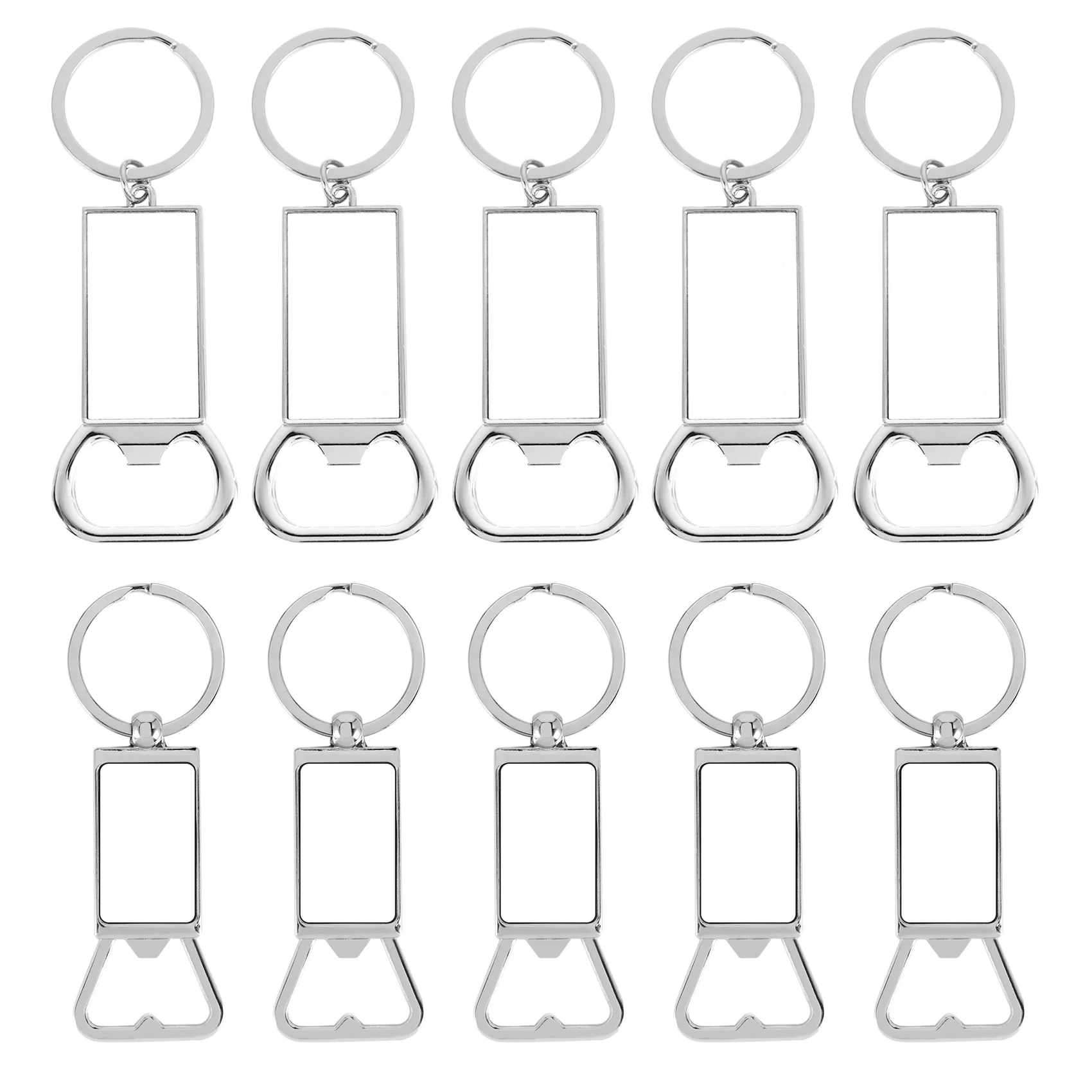 10Pcs Sublimation Keychain Blanks - Sublimation Keychain Case or Metal Sublimation Bottle Opener for Heat Transfer,Set A