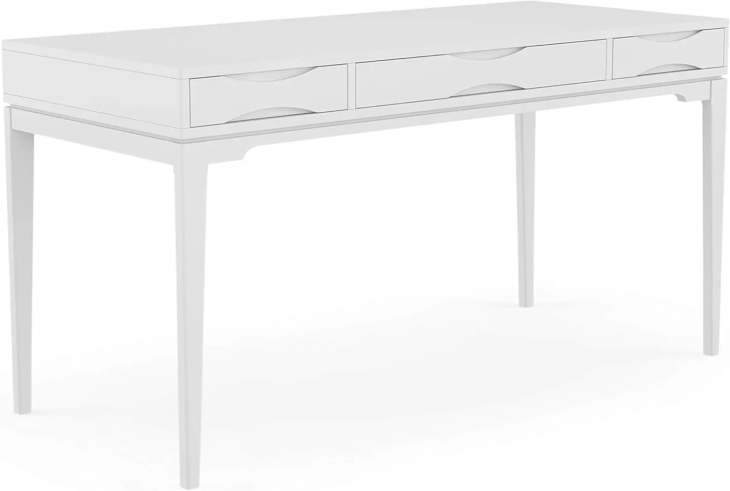 

SIMPLIHOME Harper Desk — письменный стол из цельной древесины шириной 60 дюймов белого цвета, современный компьютерный стол для домашнего офиса середины века для Wo