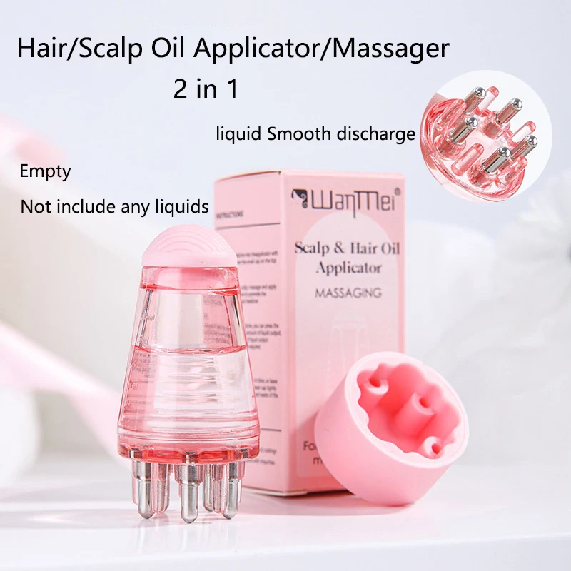 فارغة 6 مللي فروة الرأس قضيب صغير رئيس مدلك فرشاة الكرة الدوارة لنمو الشعر النفط الطب السائل قضيب تدليك مشط #1