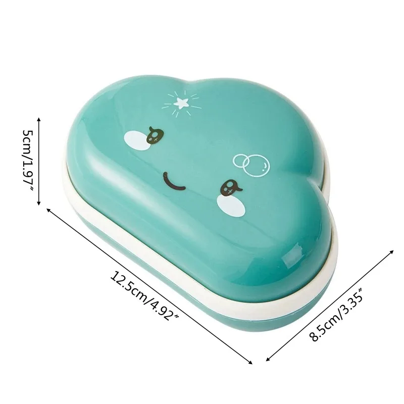 Soap Box Cute Cartoon Clouds Shape Bathroom Drain Soap Holder Portable Travel Soap Portable Bathroom Accessories