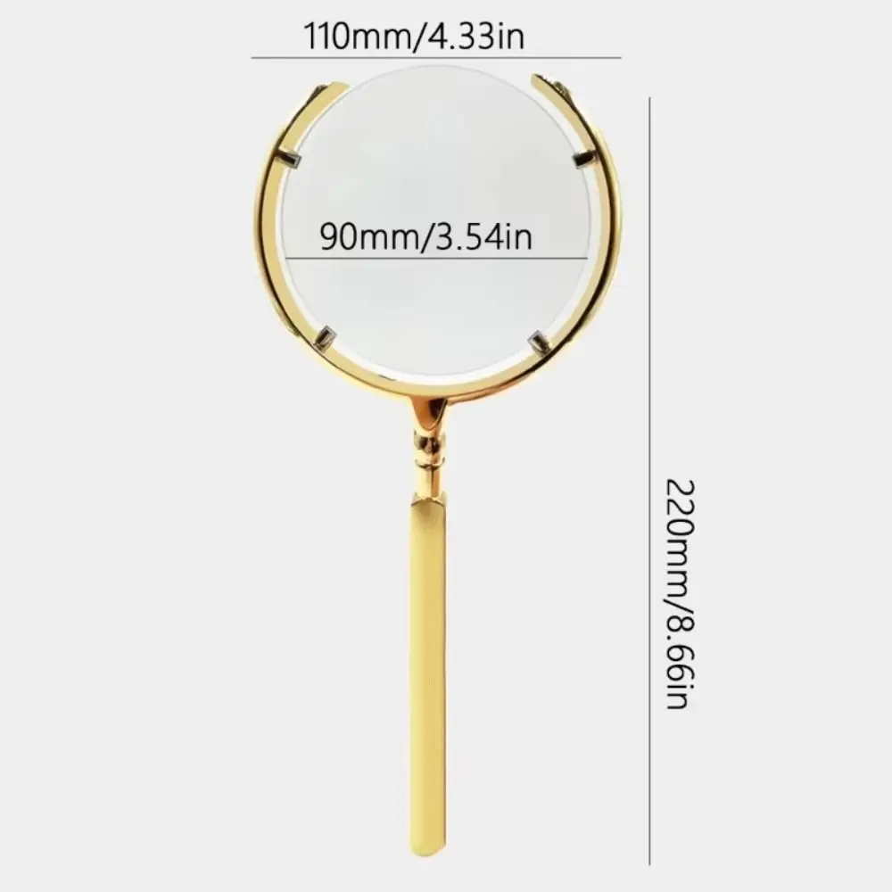 Convenient Handheld Loupe Magnifier Durable High Definition Magnifying Glass Metal Frame Large 10X Magnifying Glass Reading