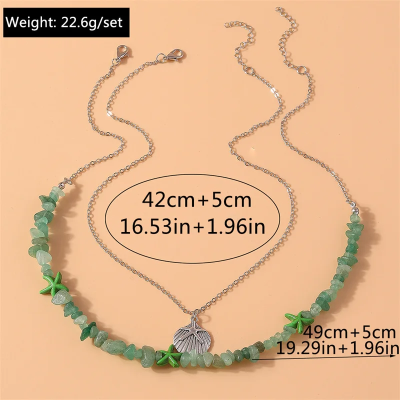 Aihua Boho Kpop Bunte Unregelmäßige Naturstein Hohl Stern Anhänger Halsband Halskette Frauen Goth Perle Kette Y2K Schmuck Zubehör – Detail 11