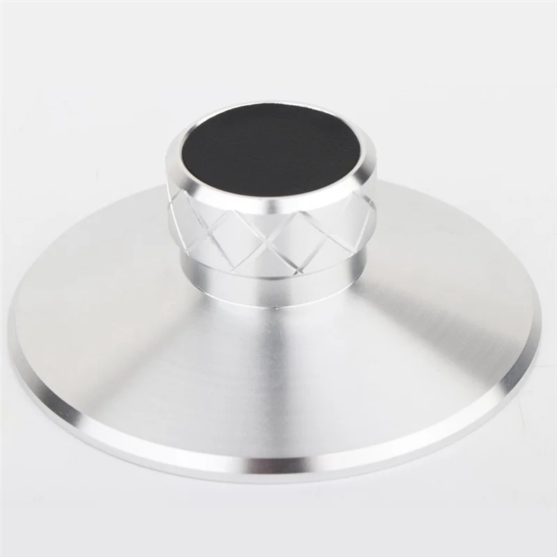 Mesa giratória de vinil eficiente, estabilizador de disco de metal, redutor de vibração, braçadeira de gravação, prata, durável, fácil instalação