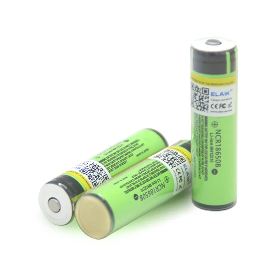 ELAIK Schützen Original 18650 NCR18650B 3400mAh Wiederaufladbare Li-lon batterie mit PCB 3,7 V batterien