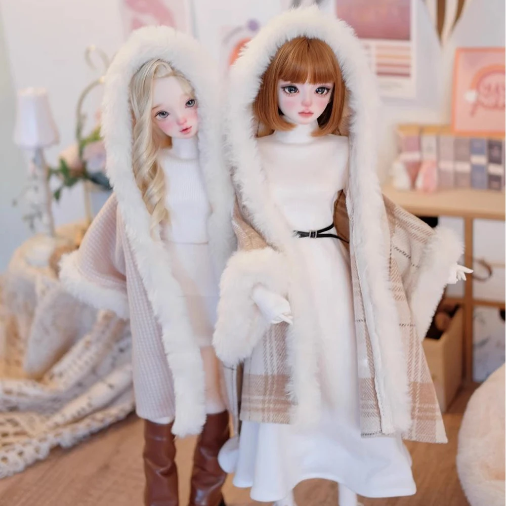 D09-P167 children handmade toy  1/3 1/6 1/4 MDD MSD BJD Doll clothes Plush cape jacket 1pcs