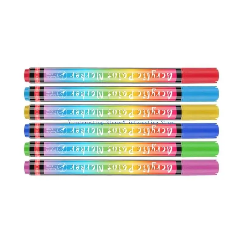

896A 6pcs Pet Nails Polish Pens Quick Drying Safe Smellless Painting Pen for Fashion Dog Art for Home and Pet Salons