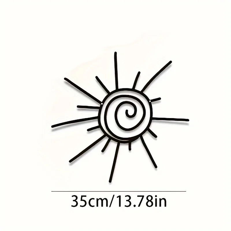 1pc Large Chic Metal Sun Wall Art - Transverse Orientation, Beachy Decor, Exterior Wall Hanging, Durable Metal Material