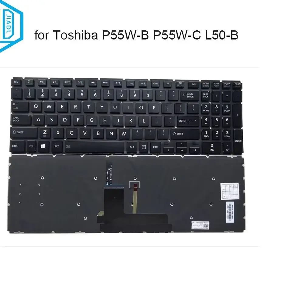 New US Laptop Backlit Keyboard For TOSHIBA Satellite Radius P50W P55W-B P55W-C L50-B L50-C L50D-B L55-B L55C S50-B AEBLYU01010