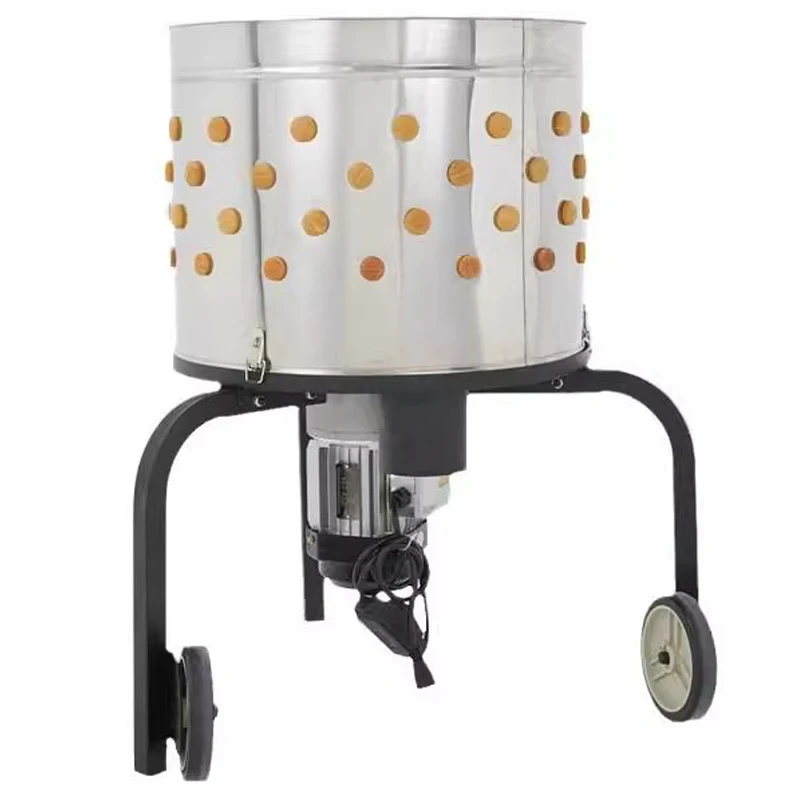 Máquina De Arrancar De Frango De Aço Inoxidável, Tambor 108 Dedos Macios, Aves Arrancando Coleção De Detritos, 20 "Diâmetro, 750W