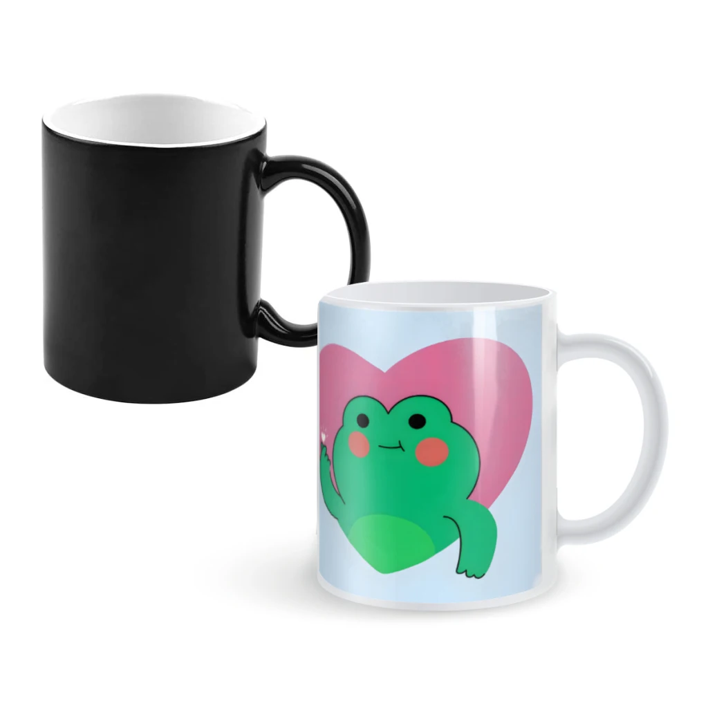 

Frog HeartCoffee Mugs And Mug Creative Color Change Tea Cup Ceramic Milk Cups Novelty Gifts