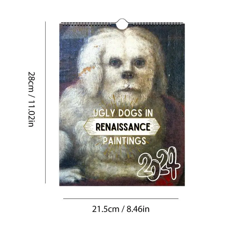 تقويم مضحك للكلاب تقويم جداري ، هفوة فنية جدارية ، هدية فكاهية ، مزحة ، 24 ، 42 × 8 ، 17 × 11 بوصة ، جاناري ، ديكامبر ،