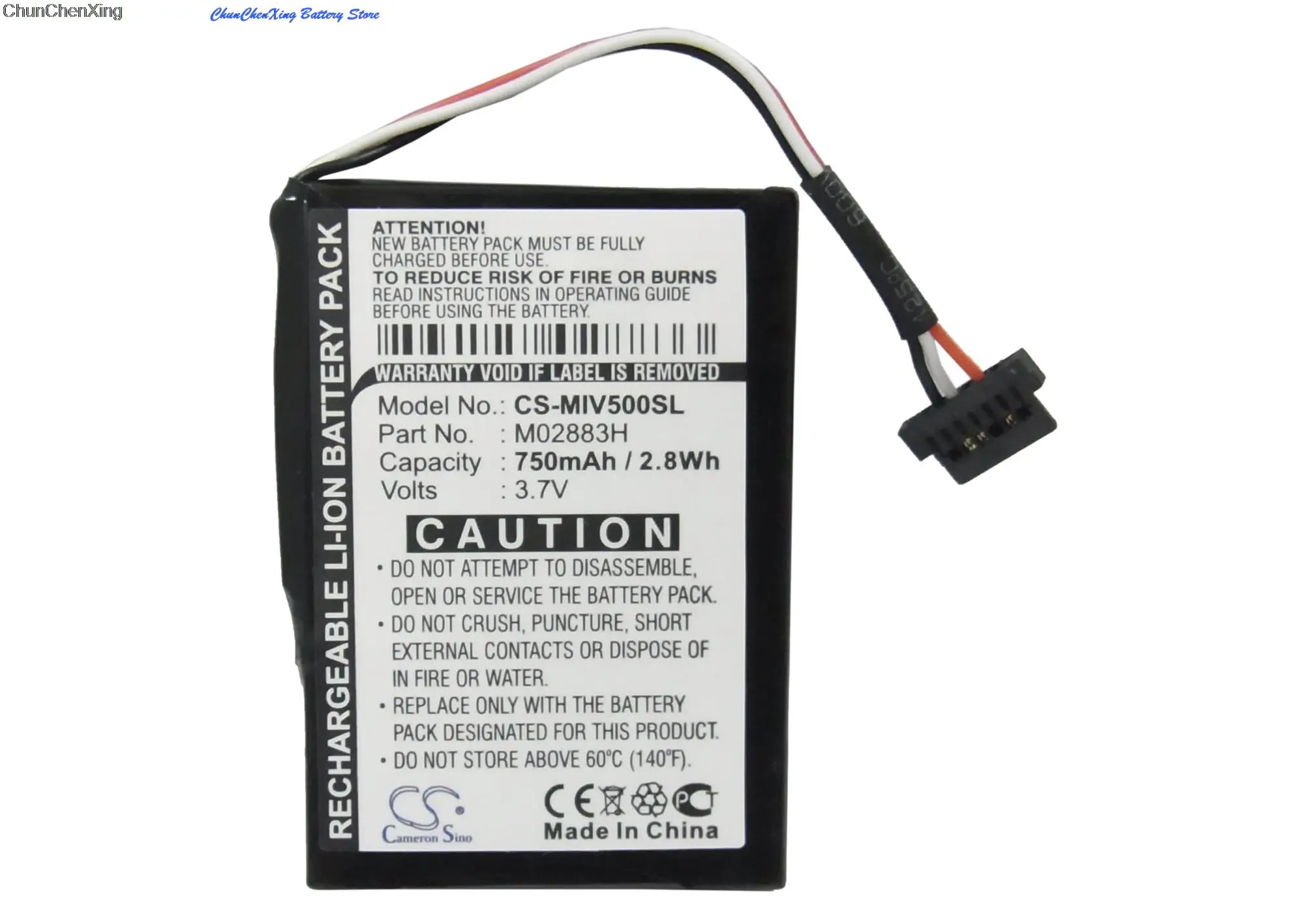 Cameron Sino 750mAh Battery M02883H, N393-5000 for Mitac Mio Moov 500, Moov 510, Moov 560, Moov 580, Spirit 6900LM