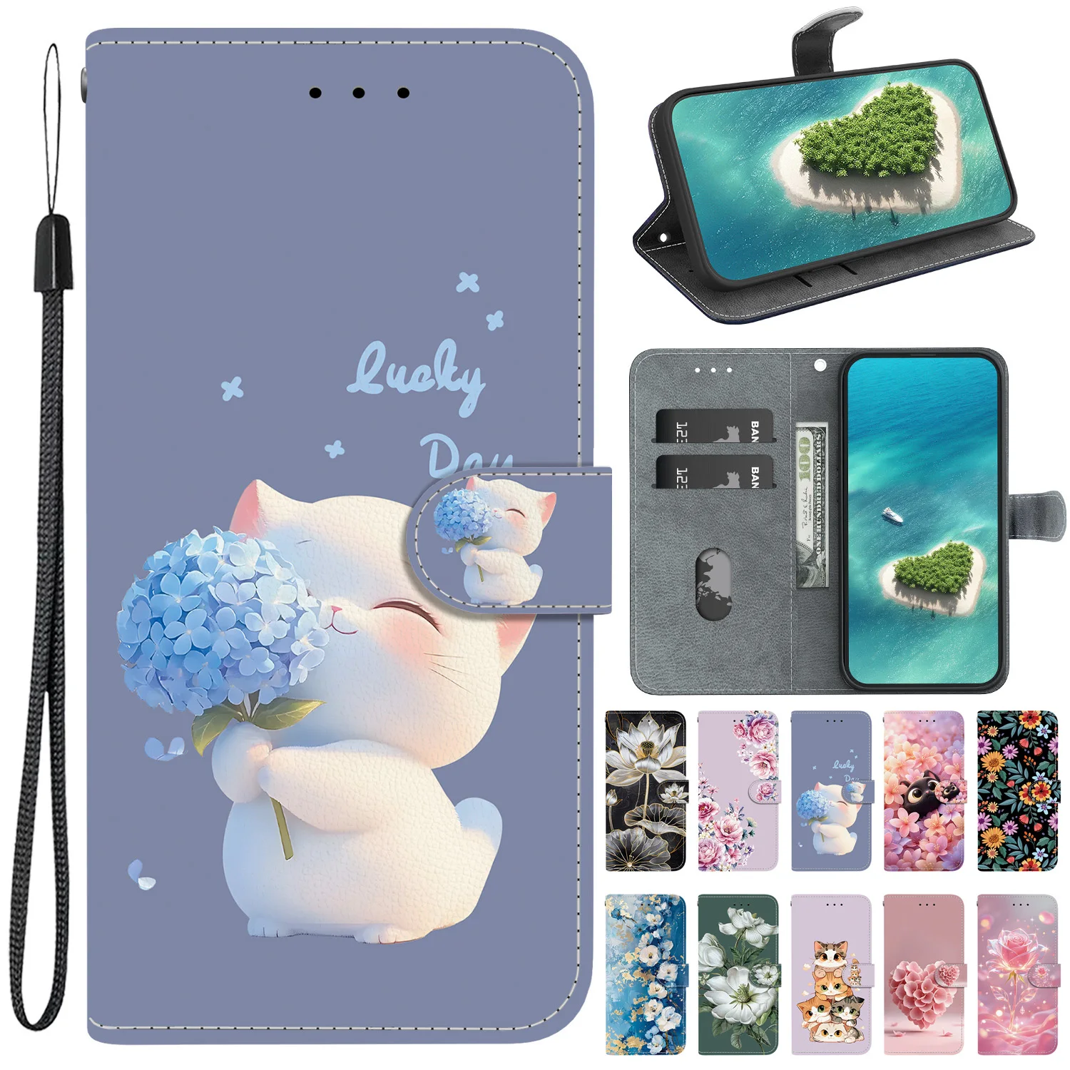 Magnetisches Luxus-Leder-Handyhülle für OPPO A60 A59 A58 A57 A55 A54 A38 4G 5G A40M A40 A57S A52 A36 Flip Cover Brieftaschenhülle Fund