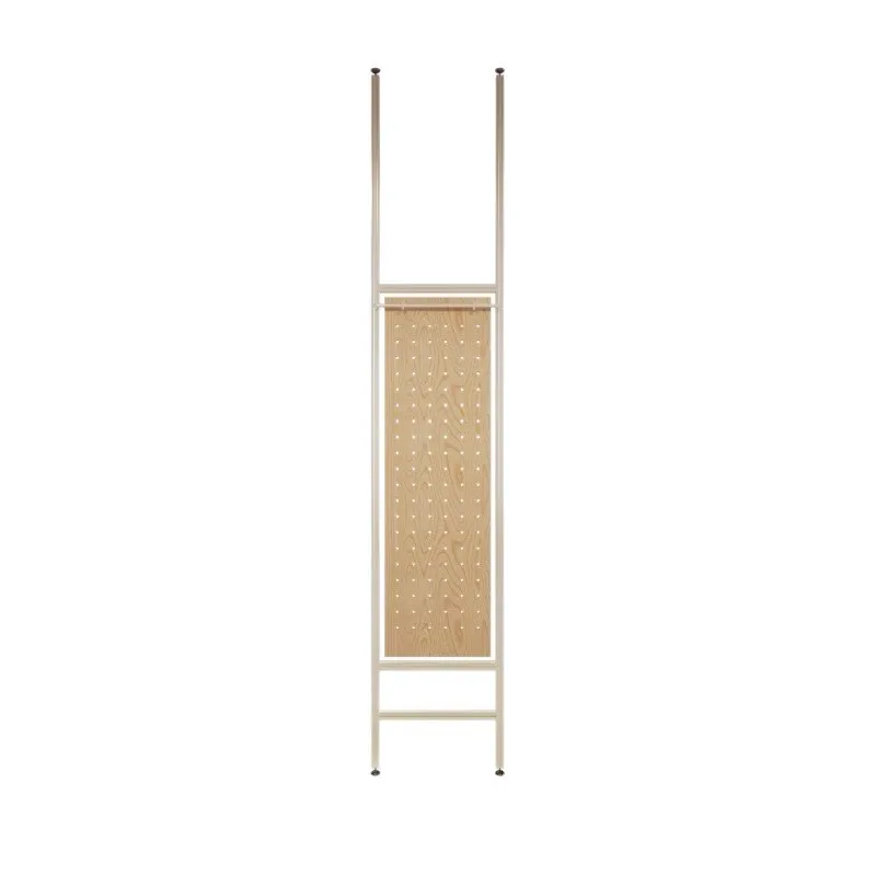 Standing upright without punching holes into entrance, screen blocks wall shelf of  storage