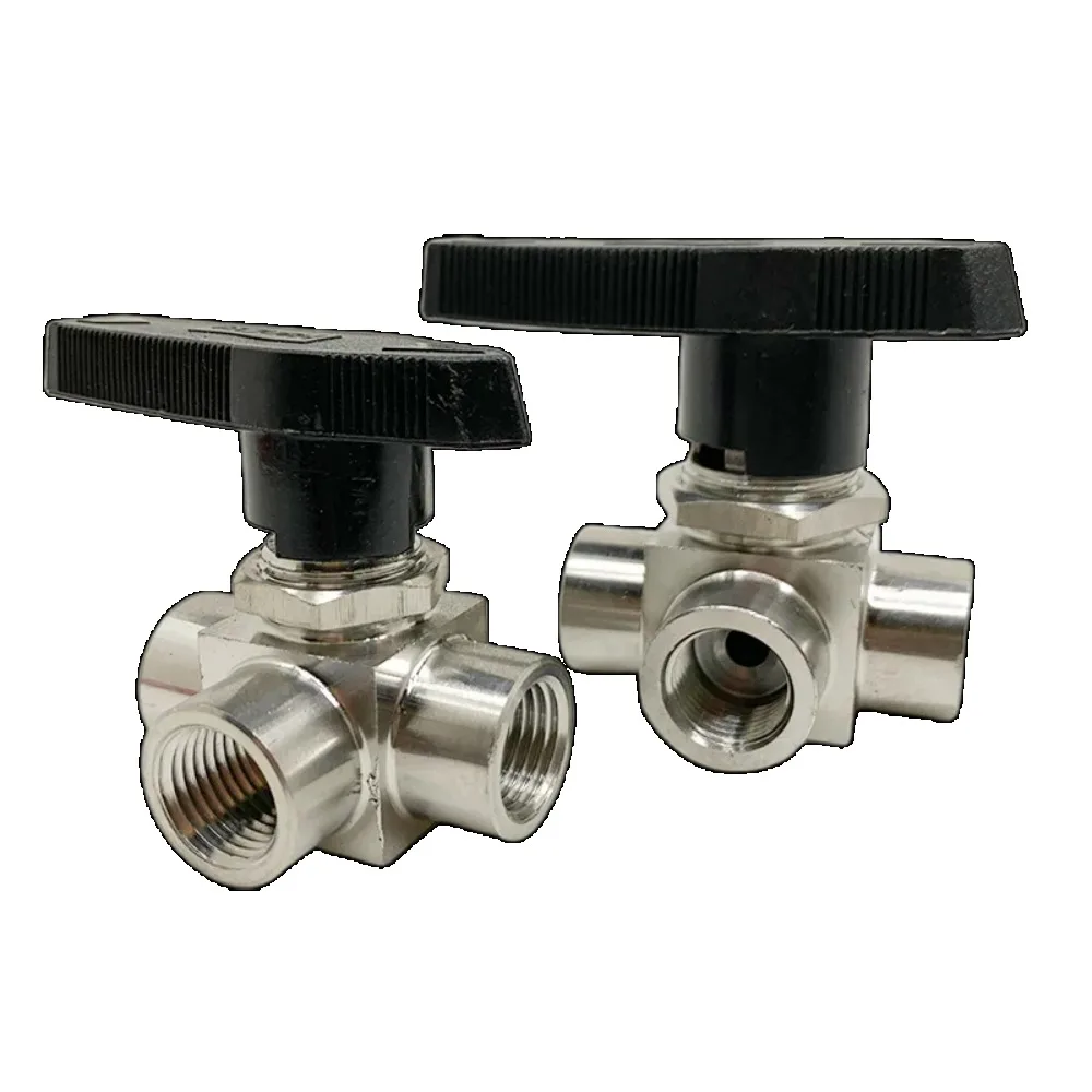 Válvula de esfera horizontal g 1/8 "1/4" 3/8 "1/2" bspp fêmea t l porta 304 aço inoxidável água gás óleo