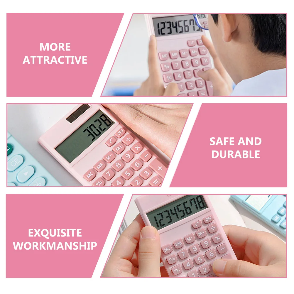 

Mini For School Office Desktop Practical Accounting Calculator Solar Powered Student Calculator Good Quality Gift For Children