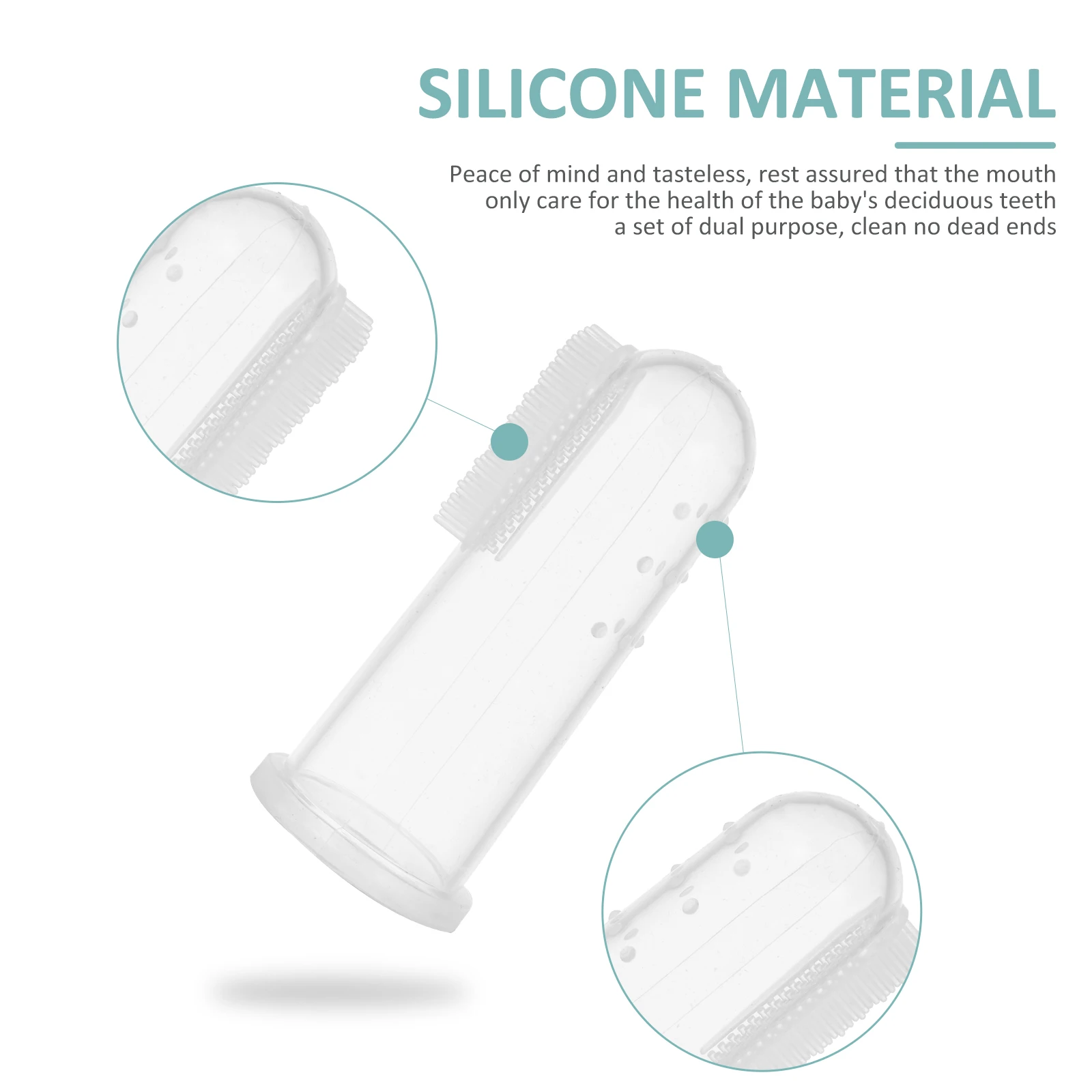 

Baby Finger Toothbrush Silicone Infant Toddler Kids Milk Trainer Toothbrush Clean Teeth Gums Stains Reusable Travel Home Storage