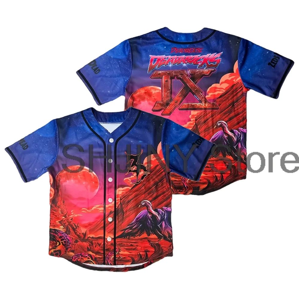 Zeds Dead Deadrocks IX Baseball Jersey Tops Unisex Short Sleeve Shirts Women Men Streetwear Tee Hip Hop Clothes