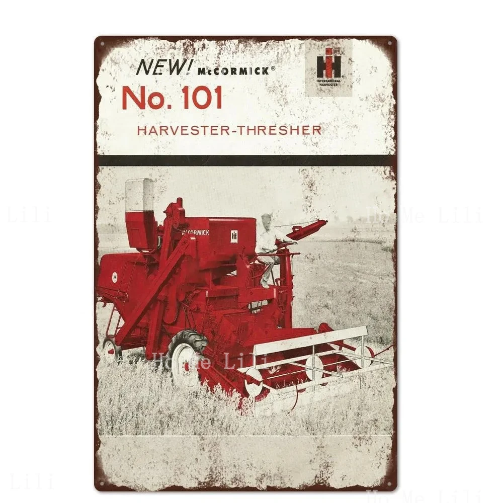 Tin Sign Tractor Rustic Farm Equipment Store Farmall Metal Sign Decor Shop Garage Cave Top Tin Sign