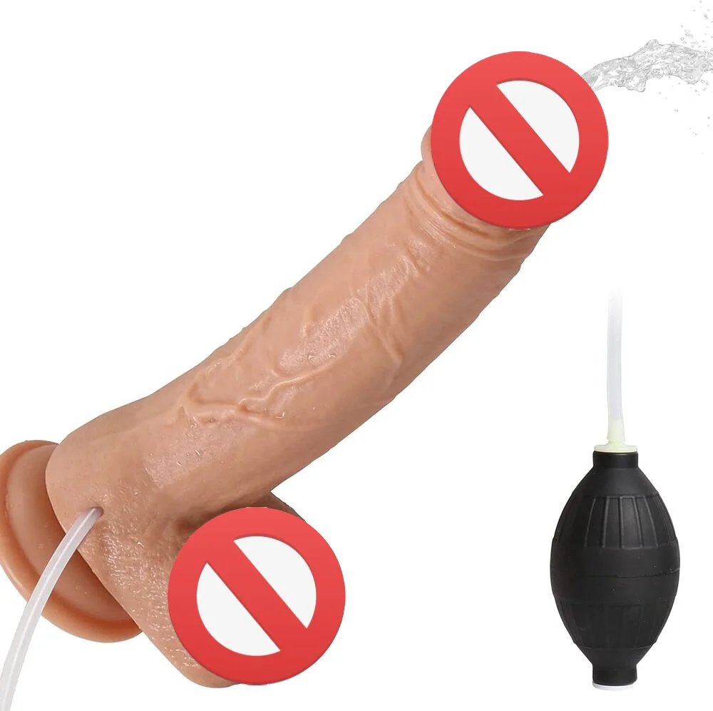 

Water spray female masturbation apparatus silicone dildo shooting male root inverted mould adult female erotic products