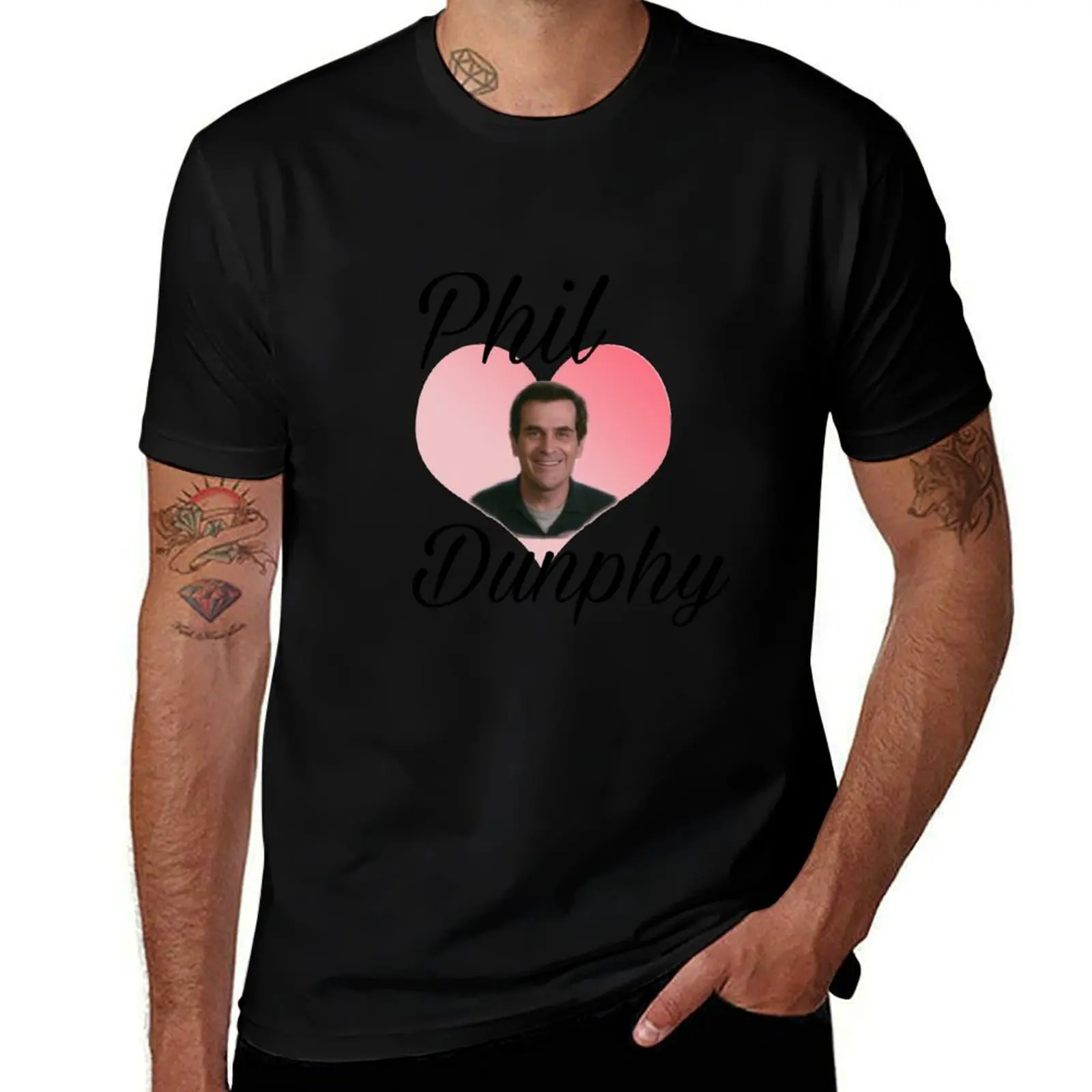 Modern Family: Phil Dunphy heart T-Shirt t shirts for man slim fit T-Shirt