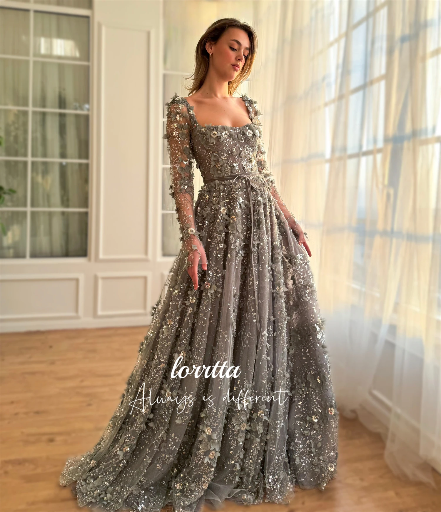 Lorrtta Line A Party Dress Black Ball Gown Luxurious Turkish Evening Gowns Gala Elegant Dresses 2024 Luxury Women Customized