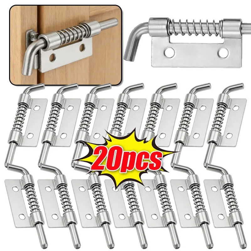Stainless Steel Flat Spring Latch Pin Reusable Window Cabinet Door Hinges Door Bolt Latch Pin Furniture Hardware Tools Wholesale