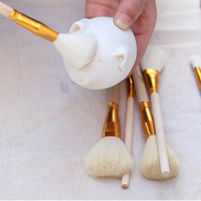 Pottery Tools Wool Brush for Ceramic Glaze/Painting Sweeping Dust Moisturizing and Complementary Color Ceramic Coloring Pen