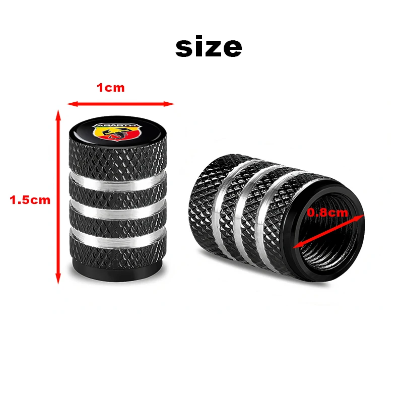4pcs New Car Wheel Tire Valve Caps Air Stem Covers Accessories For Abbas Abarth Punto 124/125/500 Stilo Ducato Car Accessories