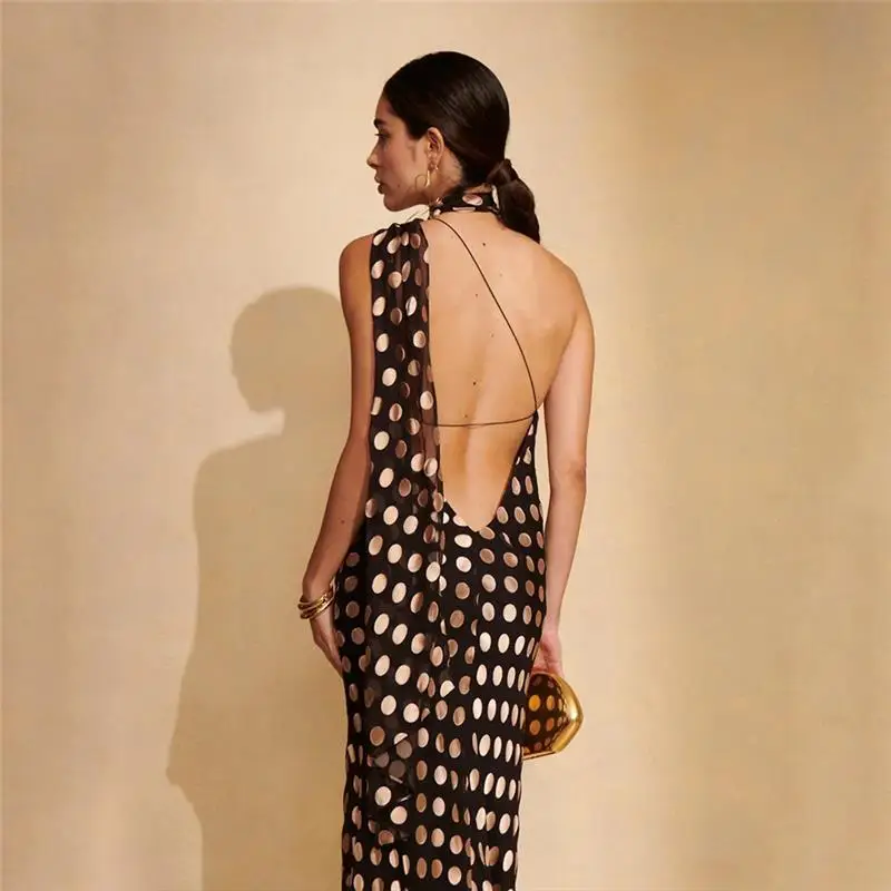 Satin Slim Fit Long Dr Faionable Women's Dr High Waist Skirt Svel Polka Dot Pattern Spring Summer New Sle