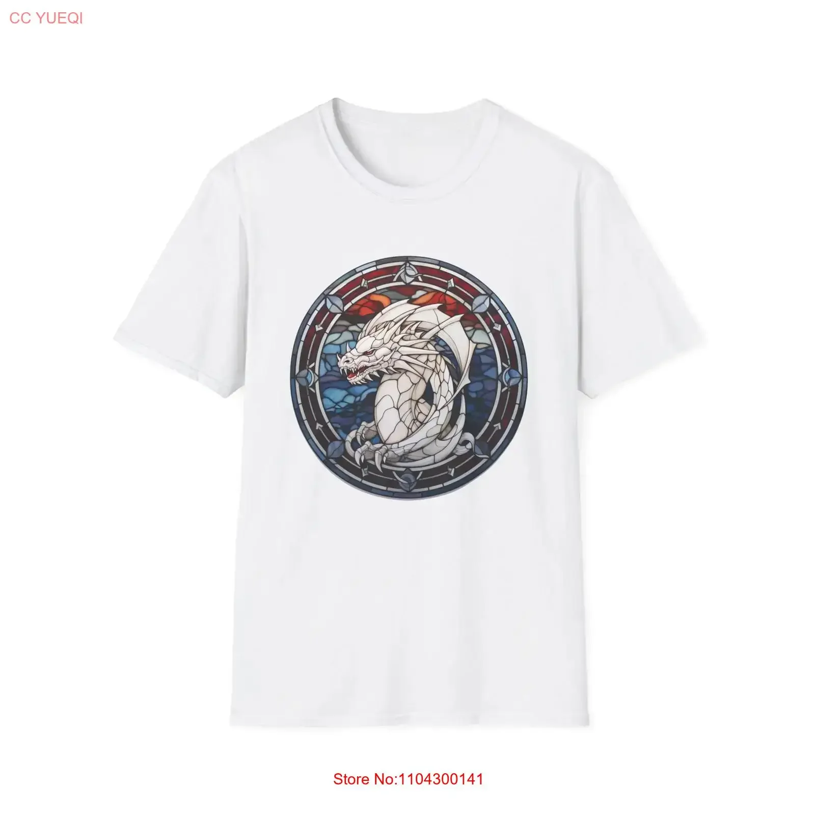 Stained Glass Dragon T Shirt Fantasy for Lovers  vintage Washed Soft streetwear fashion Top For Everyday Wear Slightly